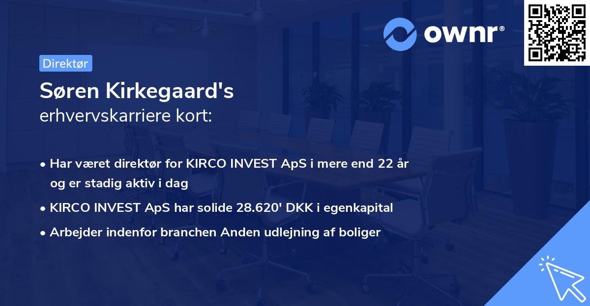 Søren Kirkegaard's erhvervskarriere kort