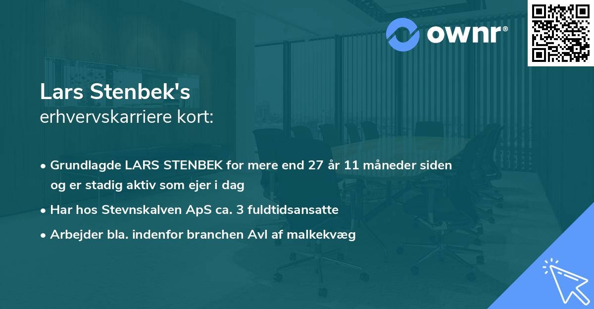 Lars Stenbek's erhvervskarriere kort