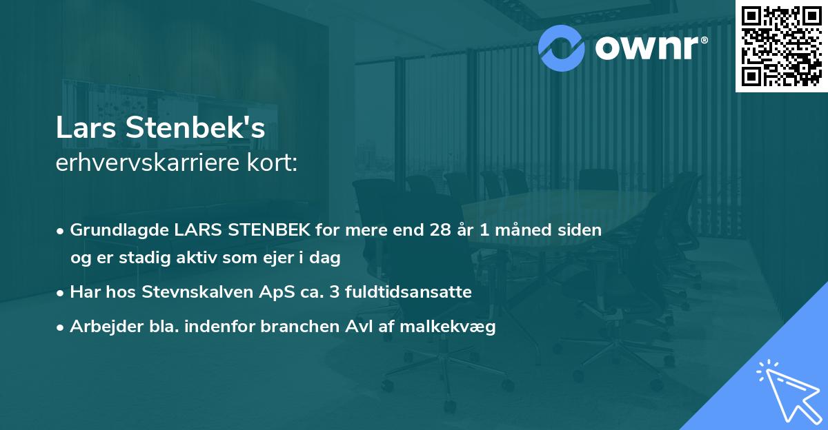 Lars Stenbek's erhvervskarriere kort
