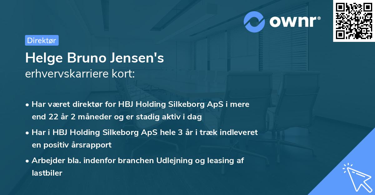 Helge Bruno Jensen's erhvervskarriere kort
