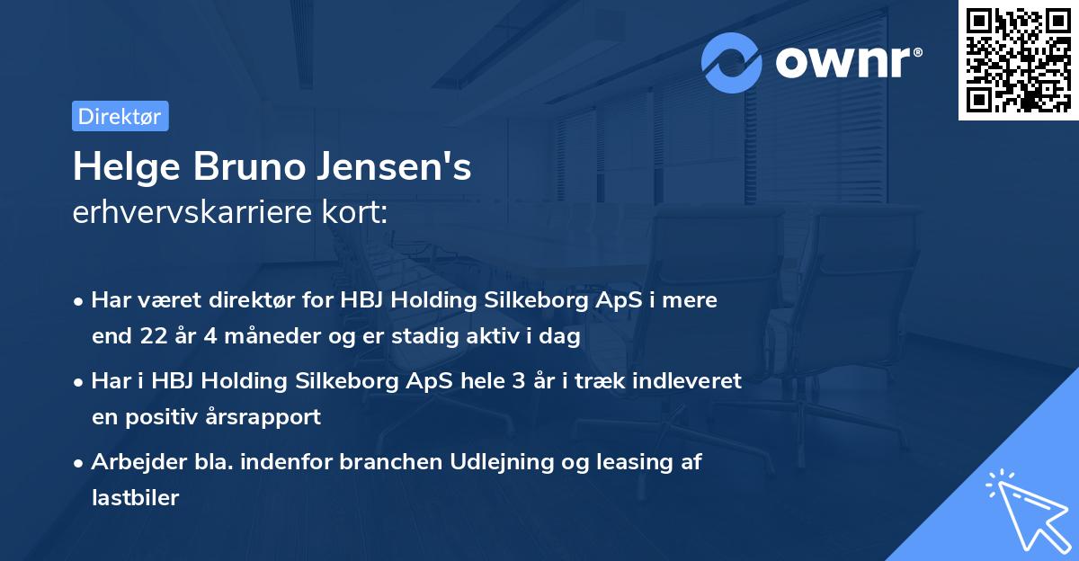 Helge Bruno Jensen's erhvervskarriere kort