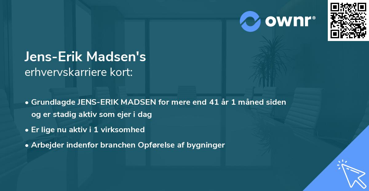 Jens-Erik Madsen's erhvervskarriere kort