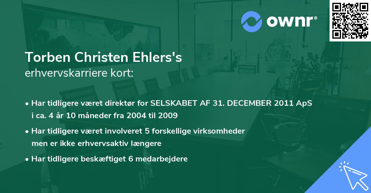 Torben Christen Ehlers's erhvervskarriere kort