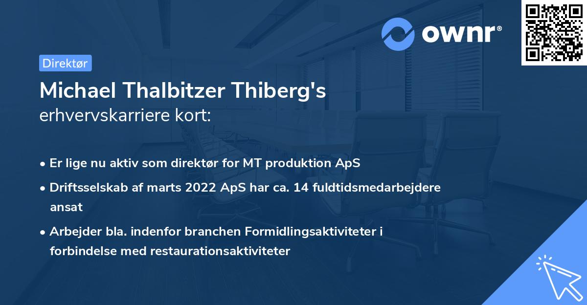 Michael Thalbitzer Thiberg's erhvervskarriere kort