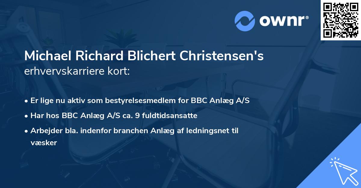 Michael Richard Blichert Christensen's erhvervskarriere kort