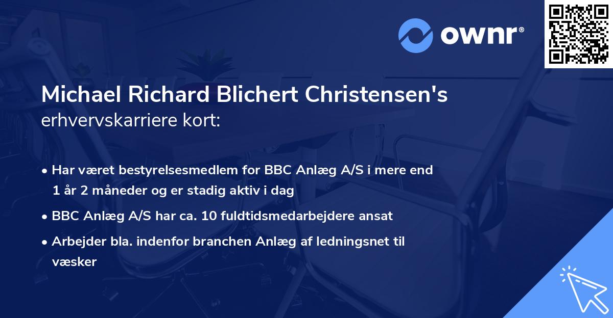 Michael Richard Blichert Christensen's erhvervskarriere kort