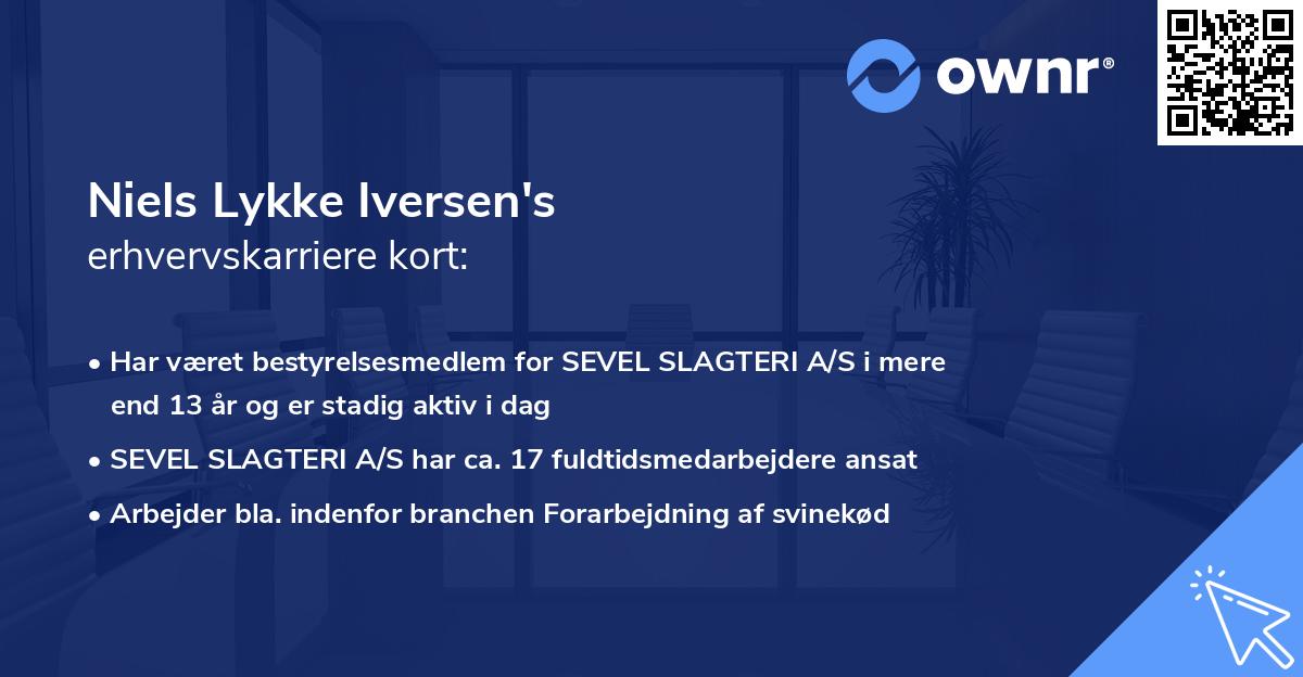 Niels Lykke Iversen's erhvervskarriere kort
