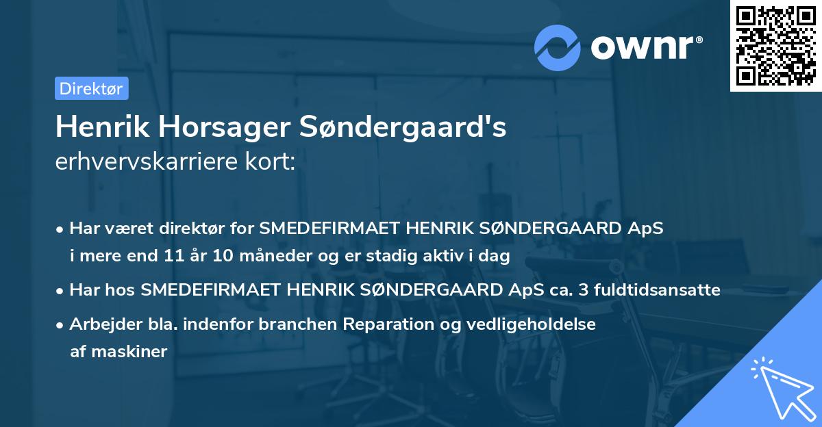 Henrik Horsager Søndergaard's erhvervskarriere kort