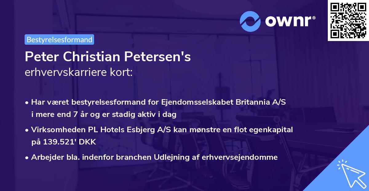 Peter Christian Petersen's erhvervskarriere kort