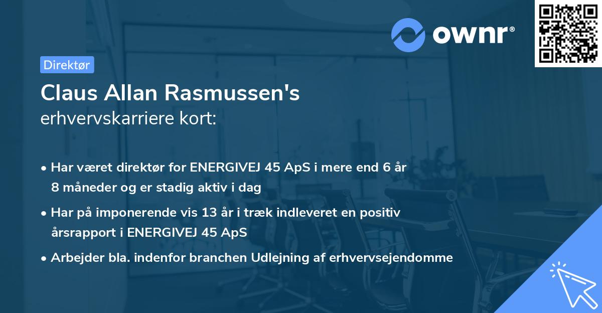 Claus Allan Rasmussen's erhvervskarriere kort