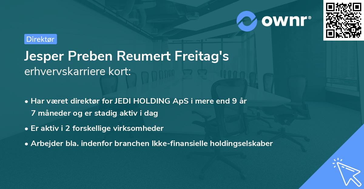 Jesper Preben Reumert Freitag's erhvervskarriere kort