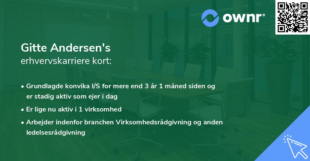 Gitte Andersen's erhvervskarriere kort