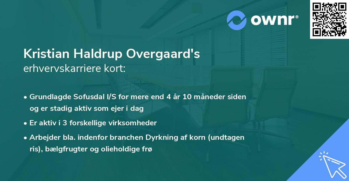 Kristian Haldrup Overgaard's erhvervskarriere kort