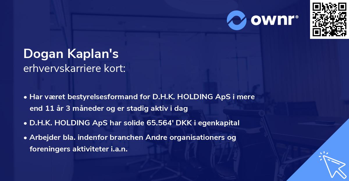 Dogan Kaplan's erhvervskarriere kort