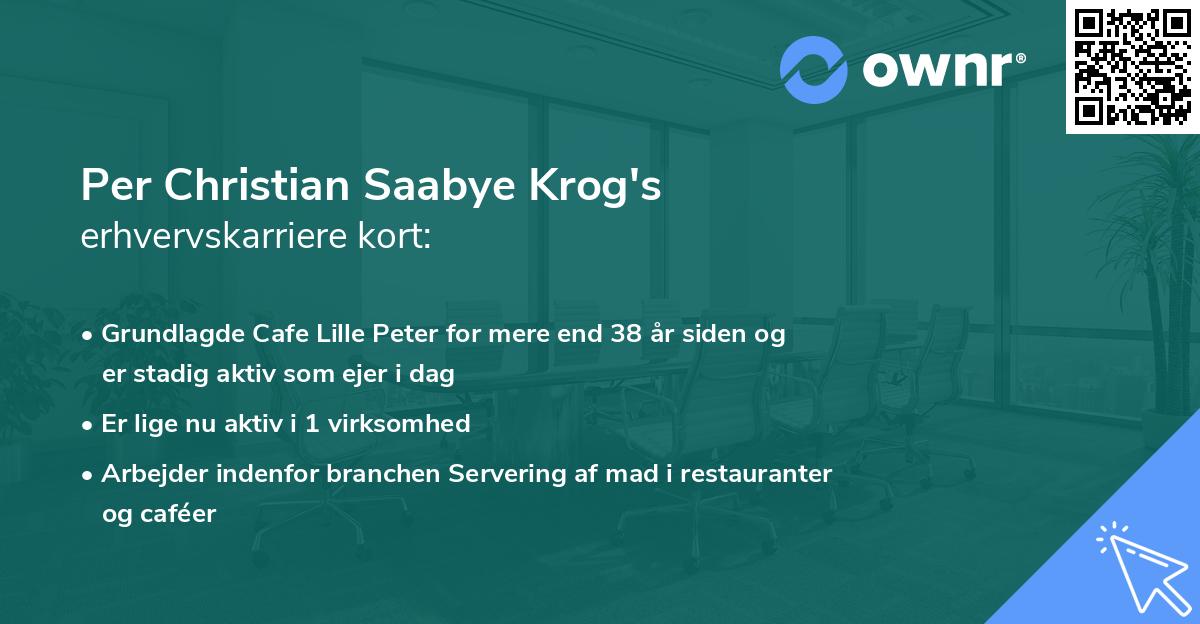Per Christian Saabye Krog's erhvervskarriere kort