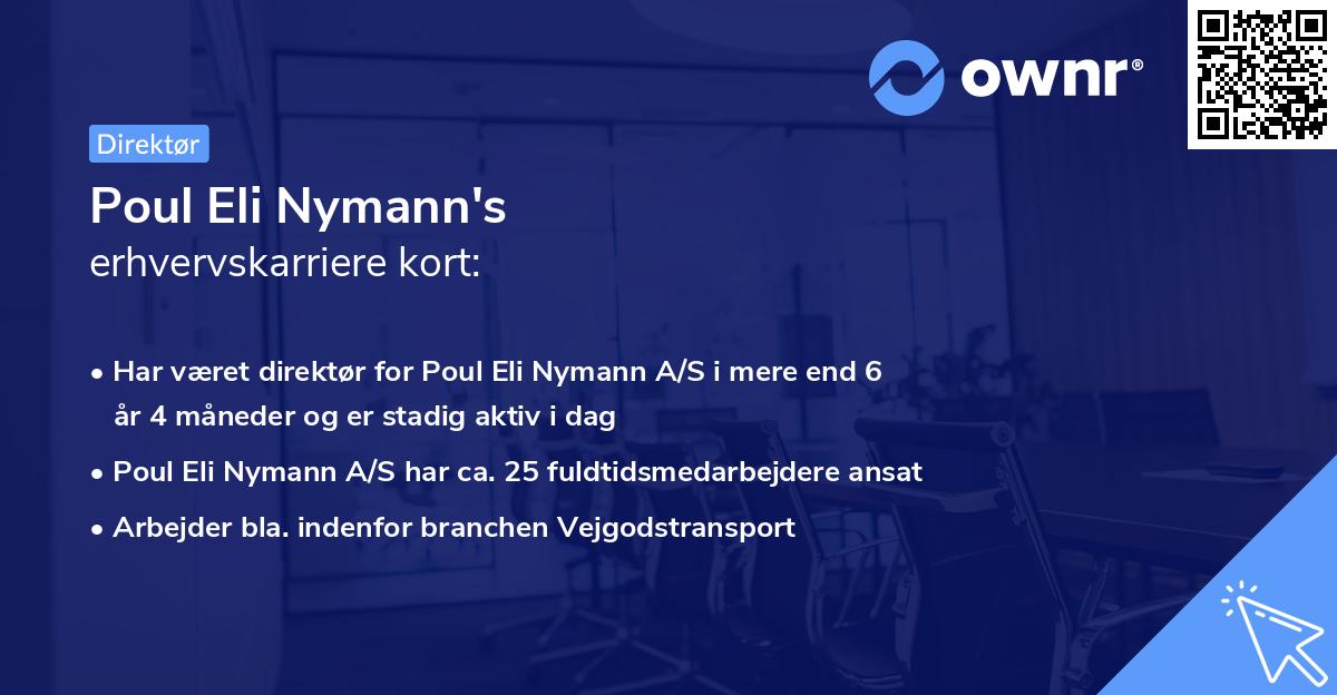 Poul Eli Nymann's erhvervskarriere kort