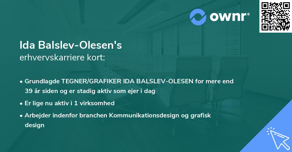 Ida Balslev-Olesen's erhvervskarriere kort