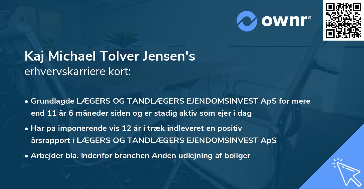 Kaj Michael Tolver Jensen's erhvervskarriere kort