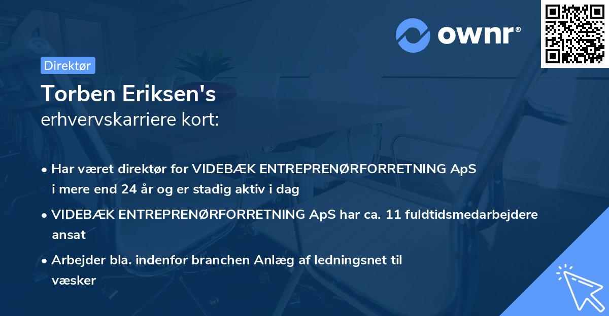 Torben Eriksen's erhvervskarriere kort