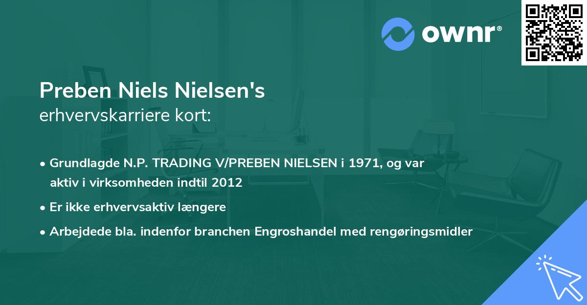 Preben Niels Nielsen's erhvervskarriere kort
