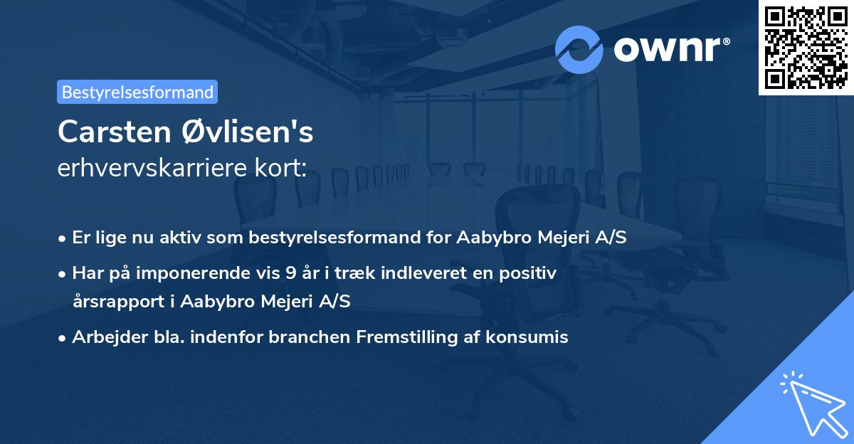 Carsten Øvlisen's erhvervskarriere kort