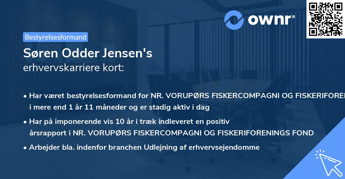 Søren Odder Jensen's erhvervskarriere kort