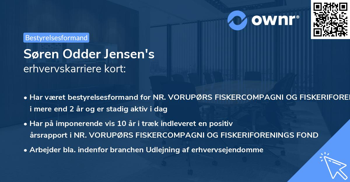 Søren Odder Jensen's erhvervskarriere kort