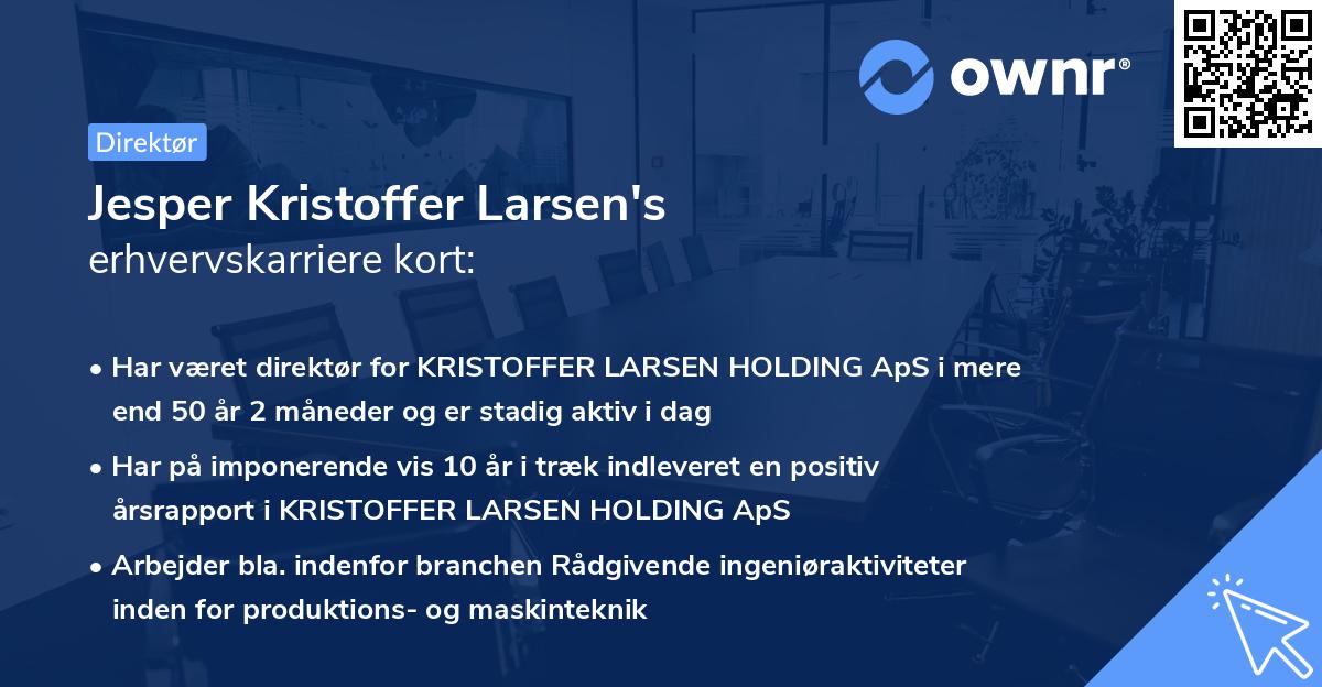 Jesper Kristoffer Larsen's erhvervskarriere kort
