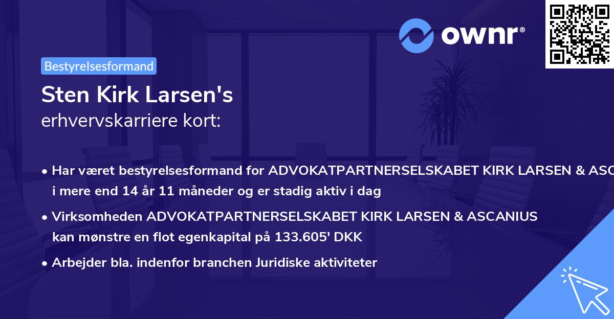Sten Kirk Larsen's erhvervskarriere kort