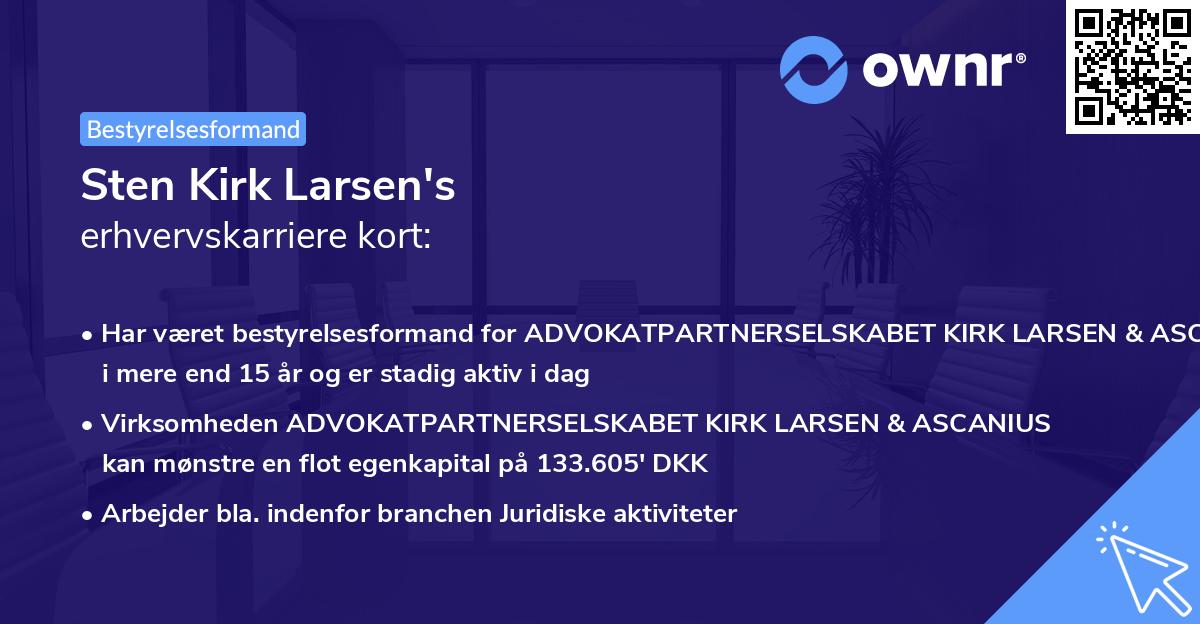 Sten Kirk Larsen's erhvervskarriere kort