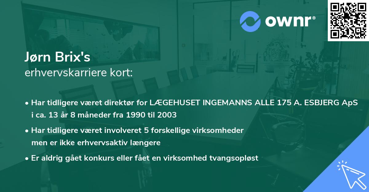 Jørn Brix's erhvervskarriere kort