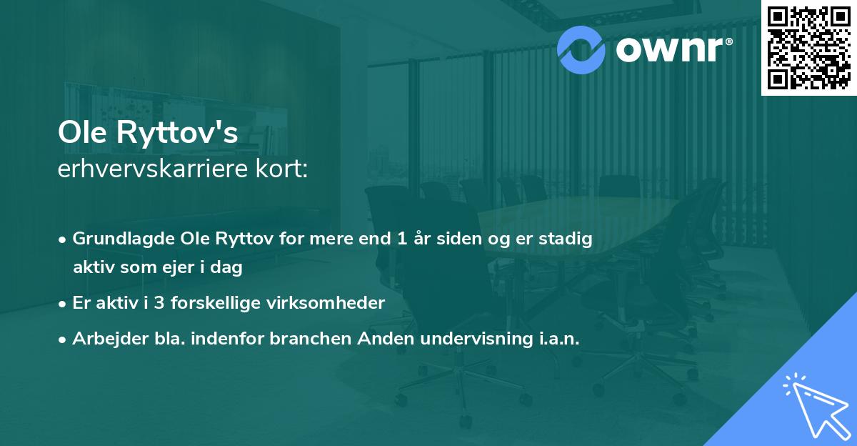 Ole Ryttov's erhvervskarriere kort