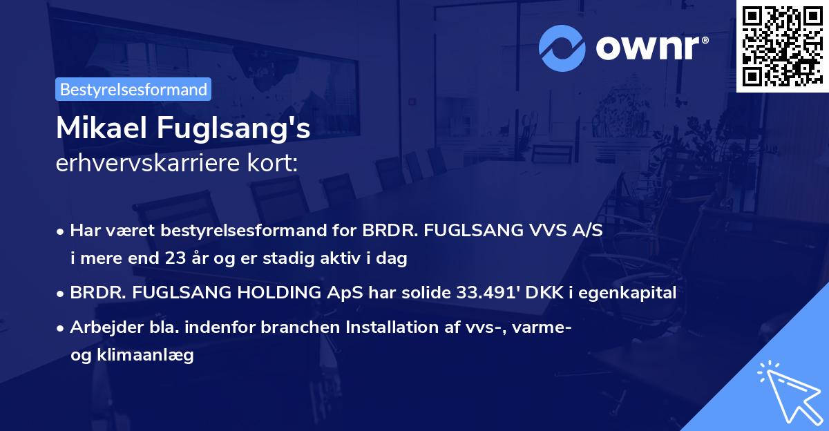 Mikael Fuglsang's erhvervskarriere kort
