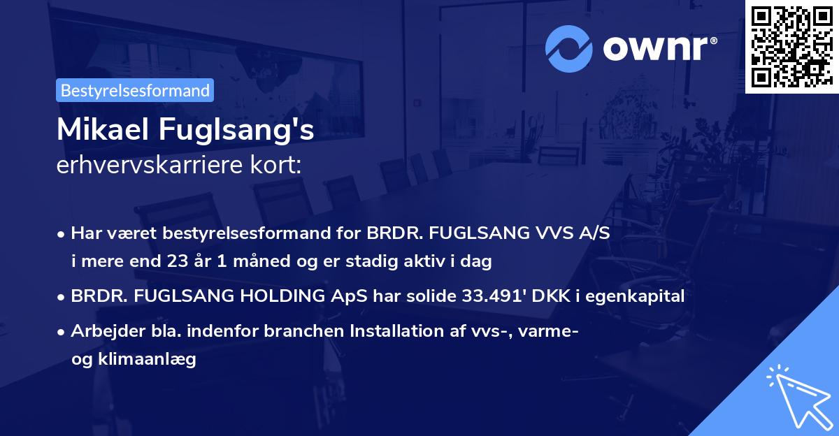 Mikael Fuglsang's erhvervskarriere kort