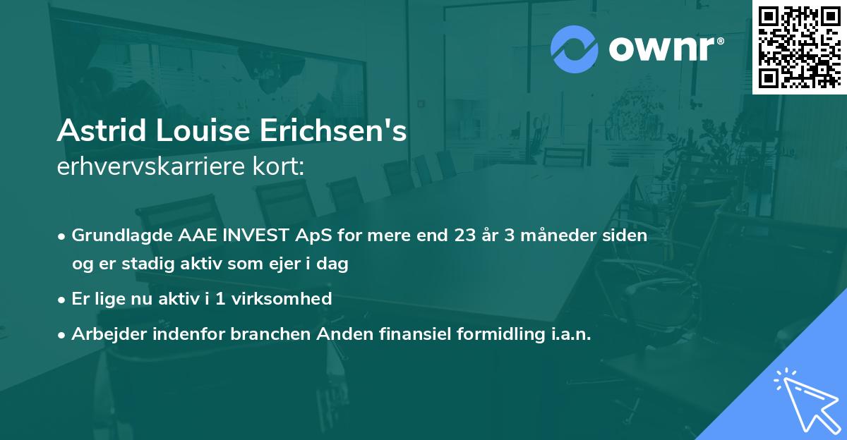 Astrid Louise Erichsen's erhvervskarriere kort