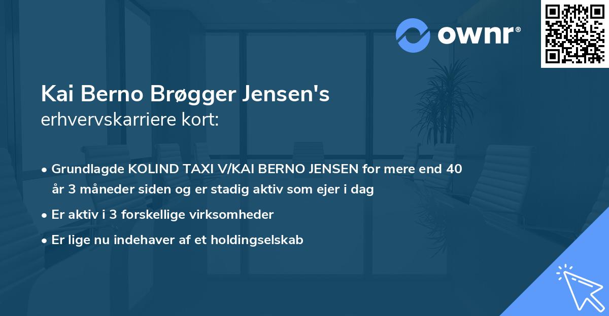 Kai Berno Brøgger Jensen's erhvervskarriere kort