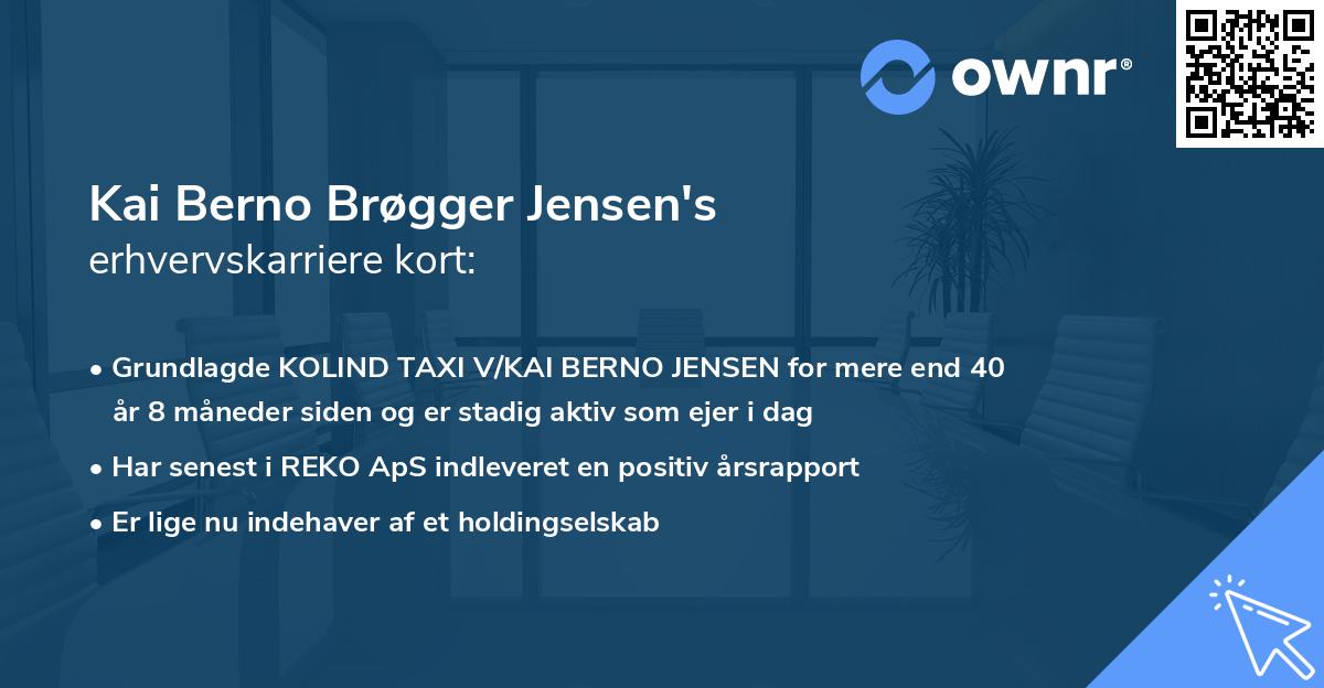 Kai Berno Brøgger Jensen's erhvervskarriere kort