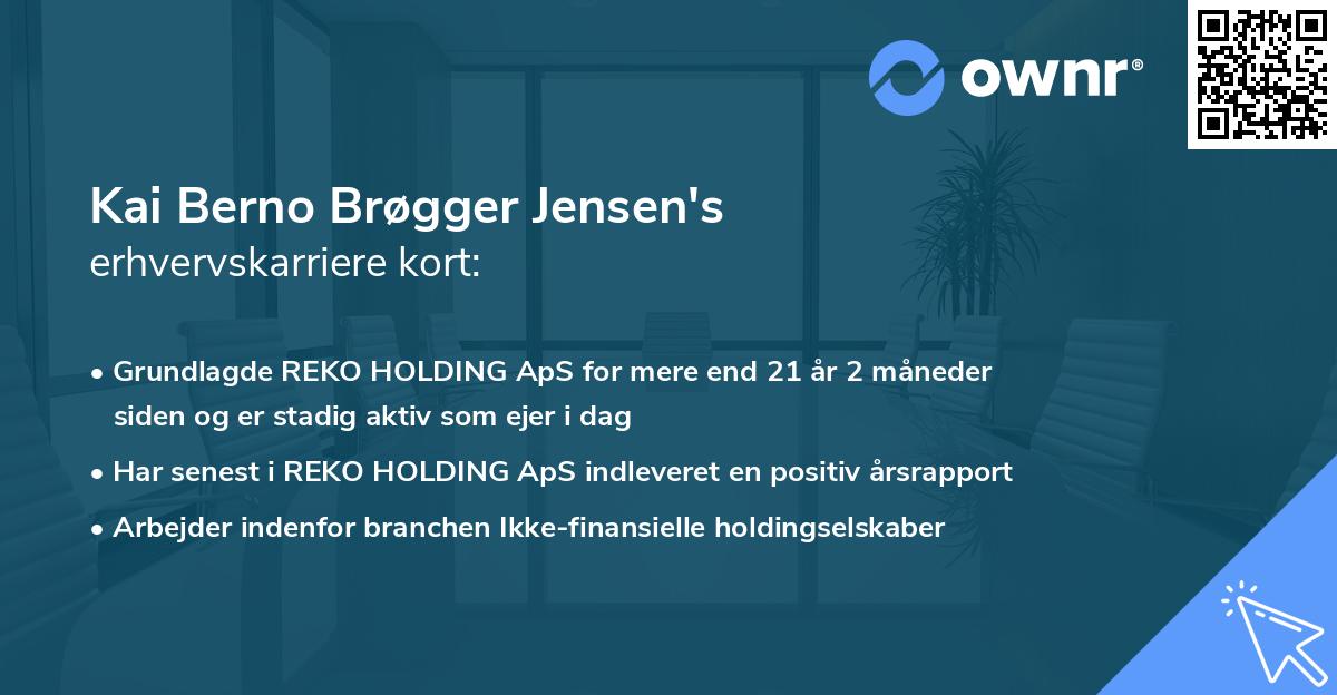 Kai Berno Brøgger Jensen's erhvervskarriere kort