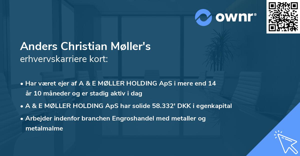 Anders Christian Møller's erhvervskarriere kort