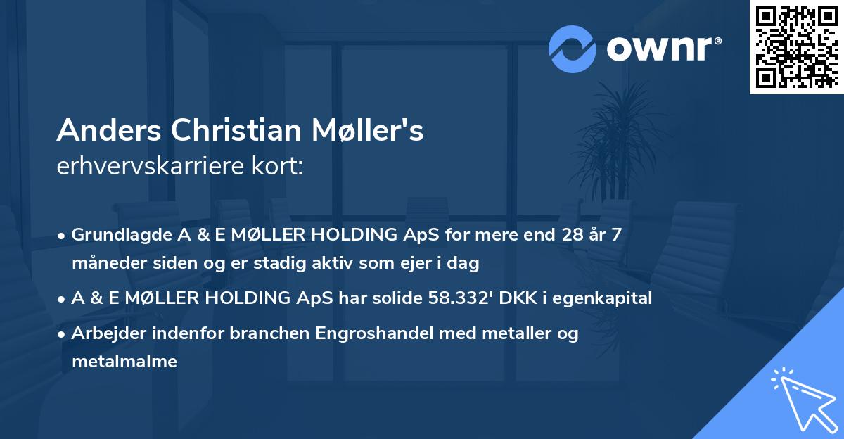 Anders Christian Møller's erhvervskarriere kort