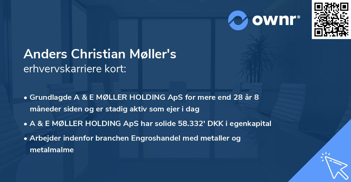 Anders Christian Møller's erhvervskarriere kort