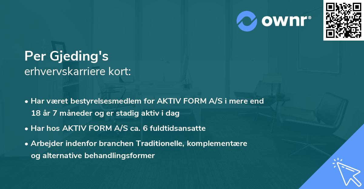 Per Gjeding's erhvervskarriere kort