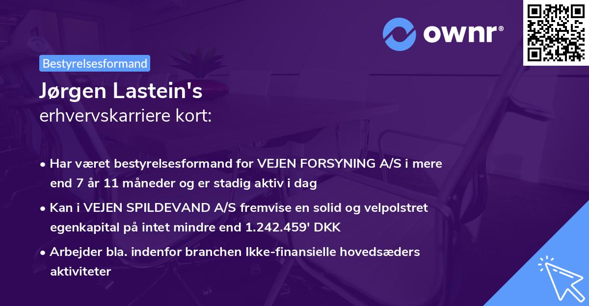 Jørgen Lastein's erhvervskarriere kort