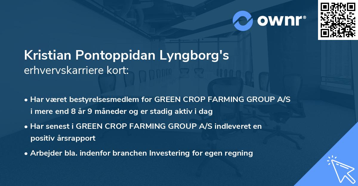 Kristian Pontoppidan Lyngborg's erhvervskarriere kort
