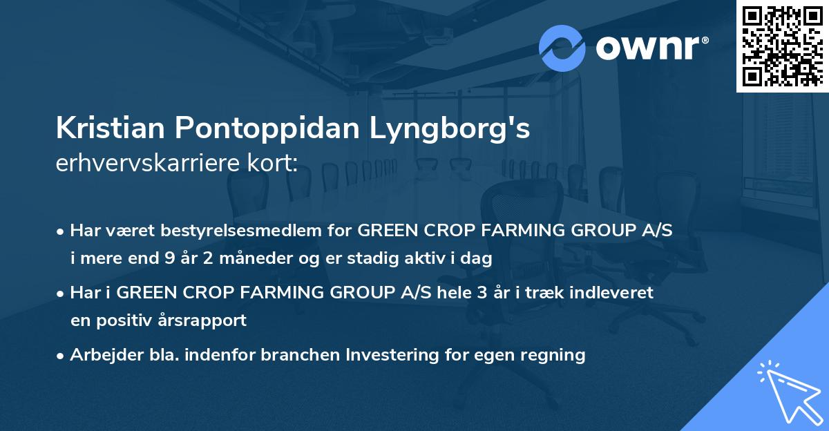 Kristian Pontoppidan Lyngborg's erhvervskarriere kort
