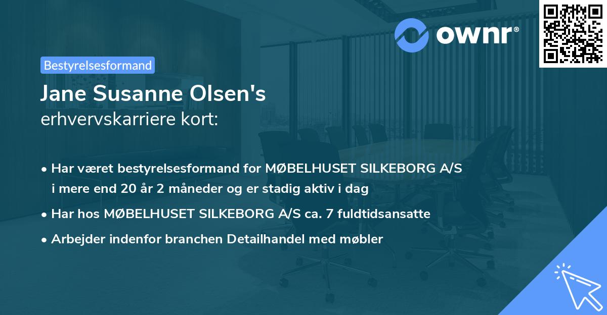 Jane Susanne Olsen's erhvervskarriere kort
