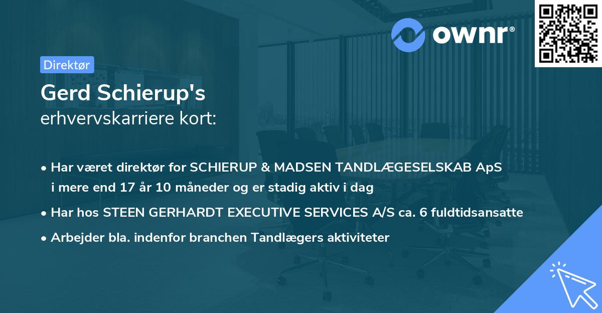 Gerd Schierup's erhvervskarriere kort