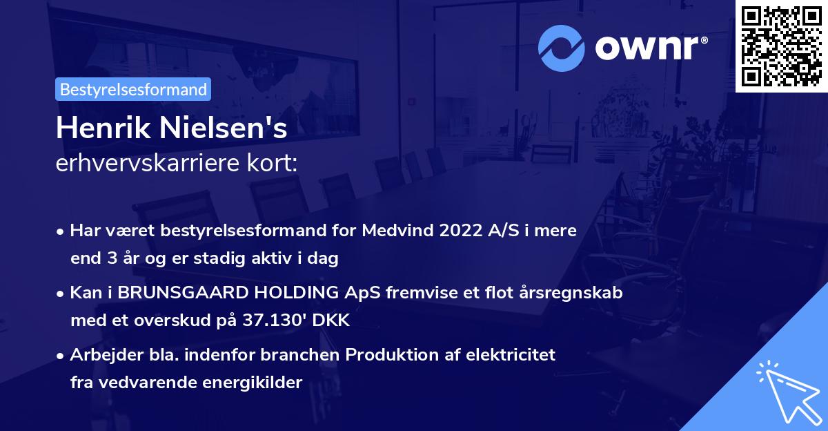 Henrik Nielsen's erhvervskarriere kort