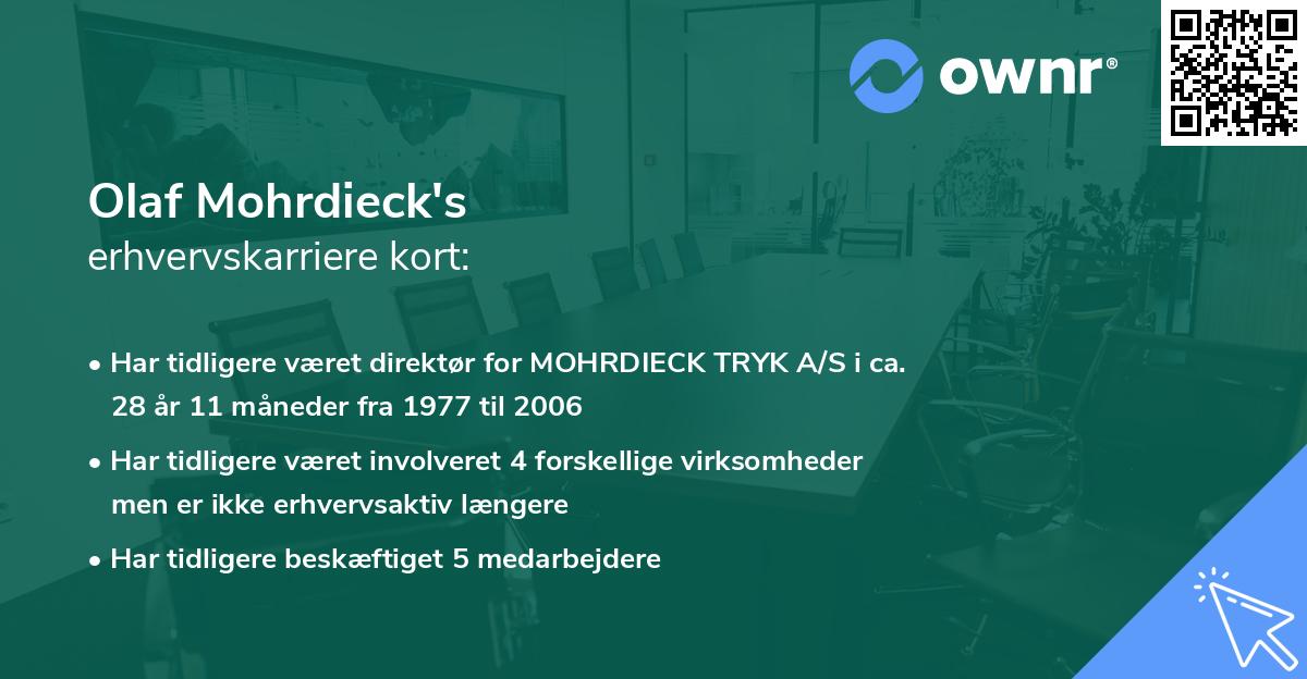 Olaf Mohrdieck's erhvervskarriere kort