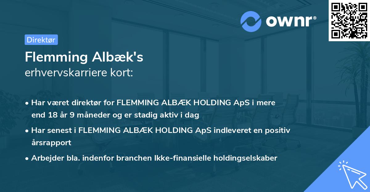 Flemming Albæk's erhvervskarriere kort